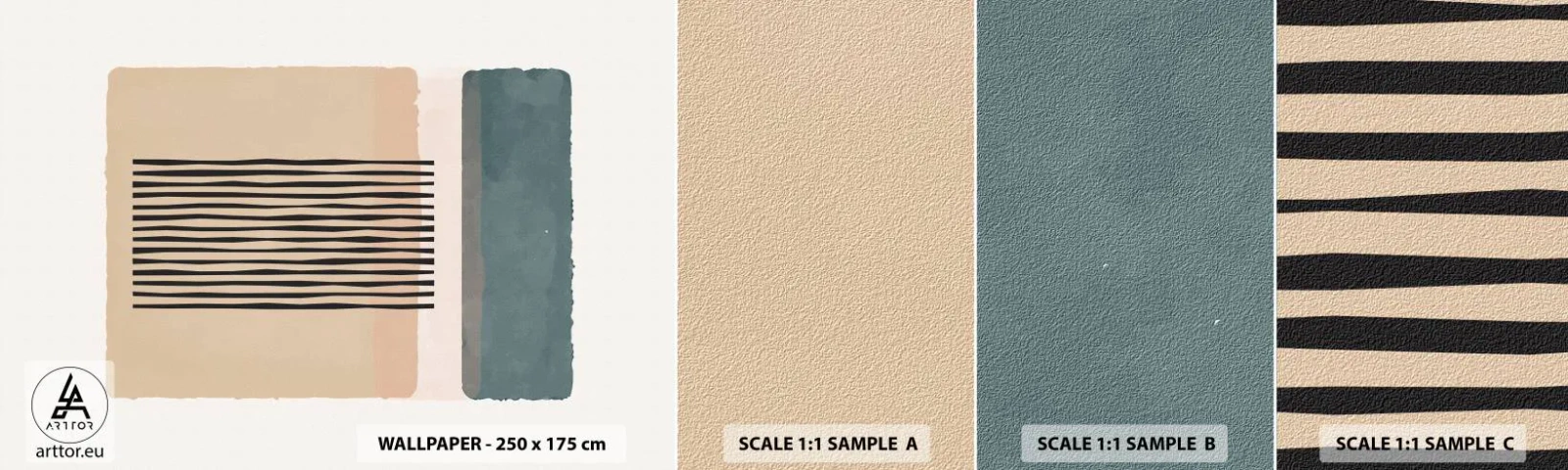 Muestra De Fotomural Standard Eco - Todo en orden - Abstracción, Gráficos, Minimalismo - 100x30 cm