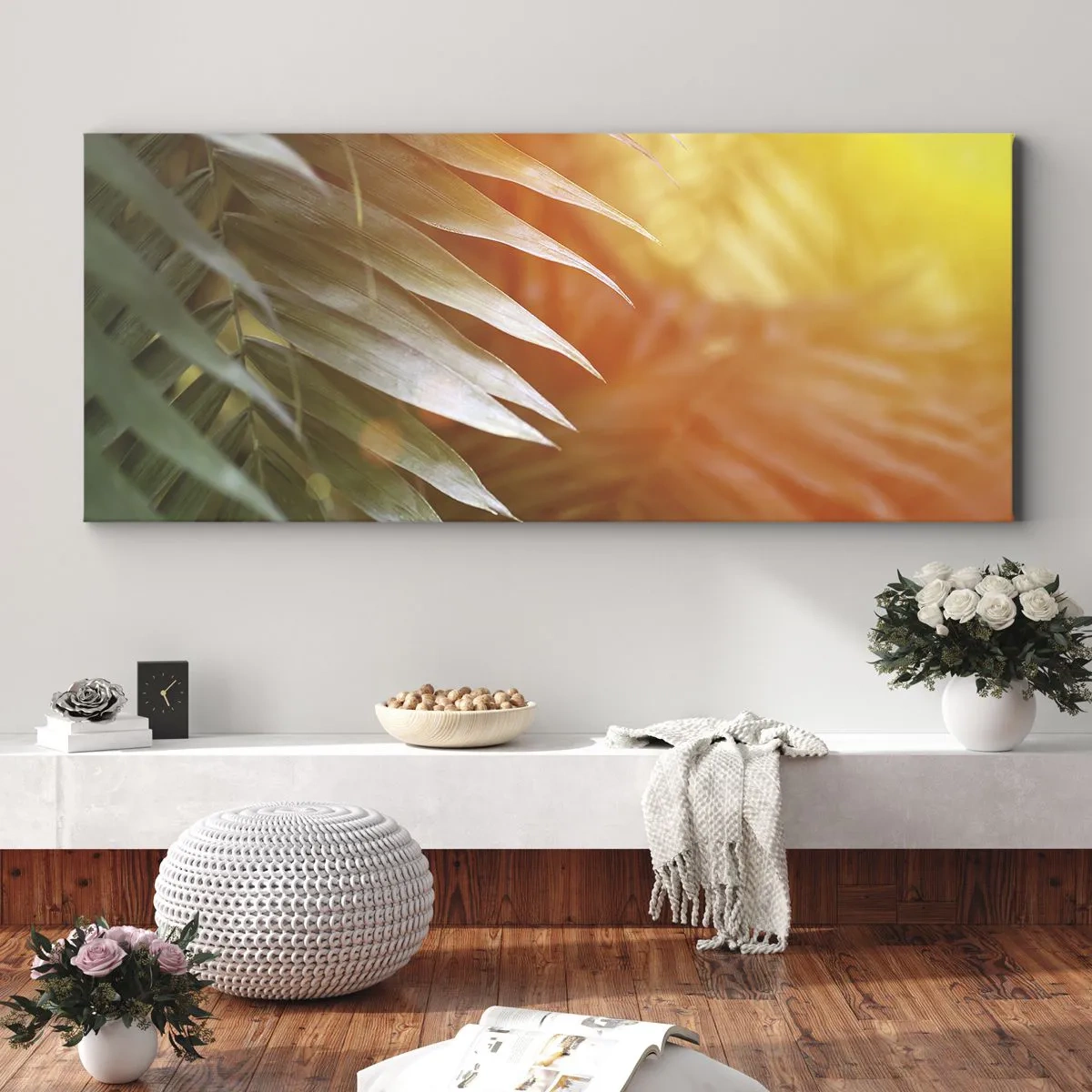 Cuadro sobre lienzo - Impresión de Imagen - Mañana en la selva - 100x40 cm