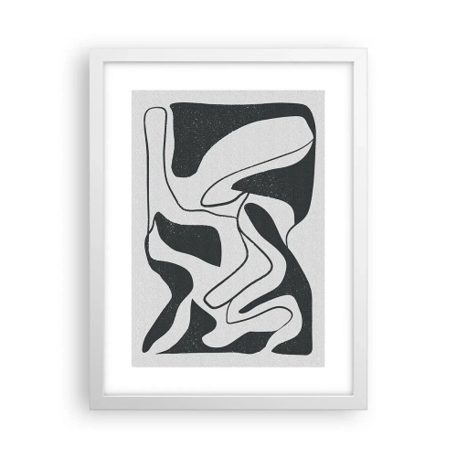 Póster en marco blanco - Juego abstracto en un laberinto - 30x40 cm