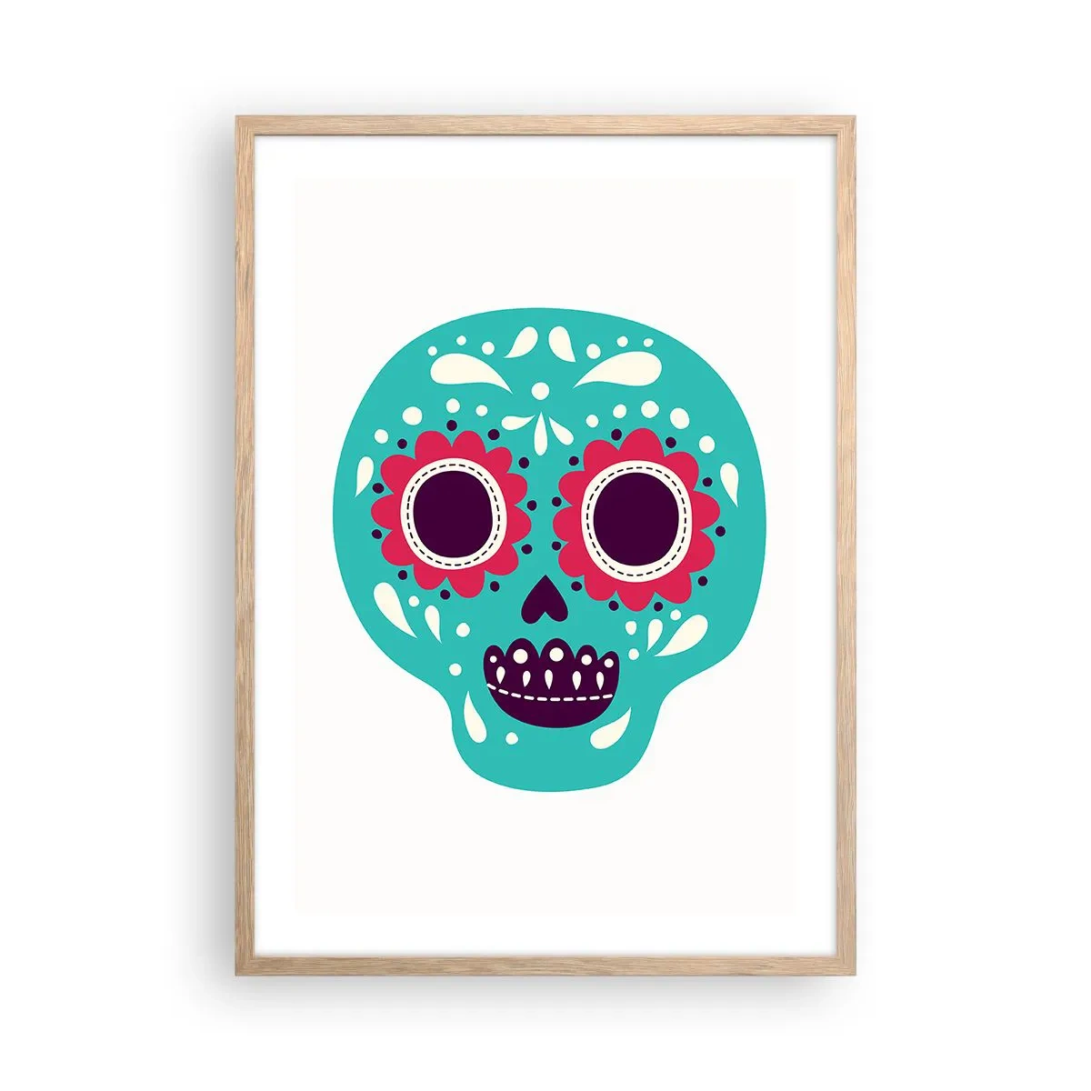 Póster en marco roble claro - La vida: diversión hasta la muerte - 50x70 cm