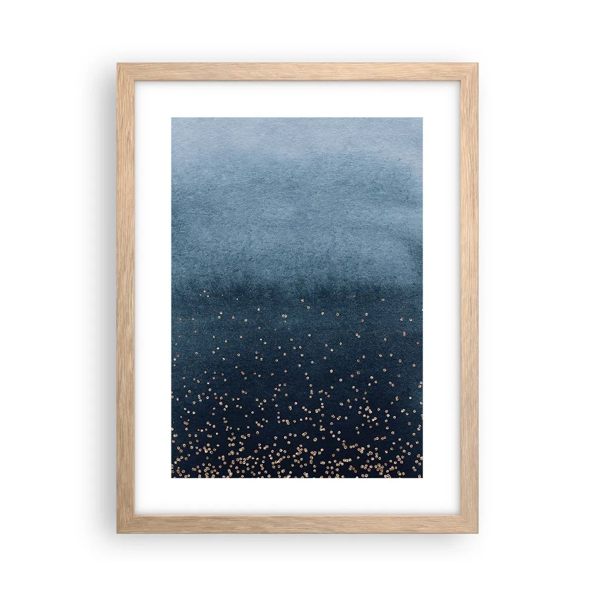 Póster en marco roble claro - Composición - fases azules - 30x40 cm