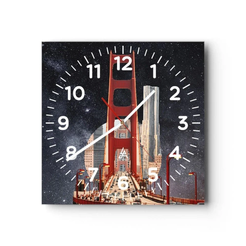 Reloj de pared - Reloj de vidrio - Siempre en el centro - 40x40 cm