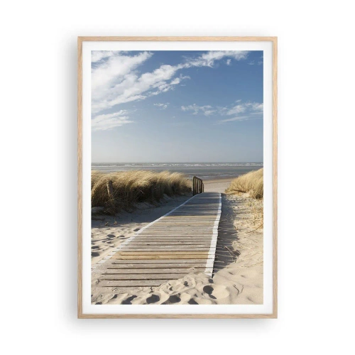 Póster en marco roble claro - Más allá de la duna, en el susurro de la naturaleza - 70x100 cm