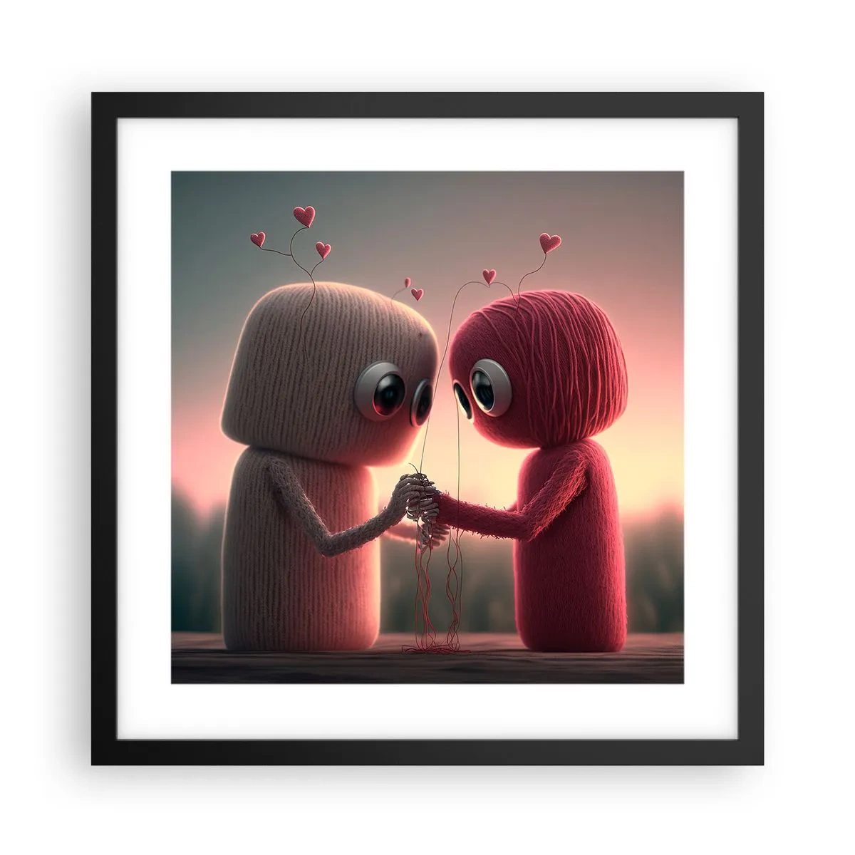 Póster en marco negro - Todo el mundo puede amar - 40x40 cm