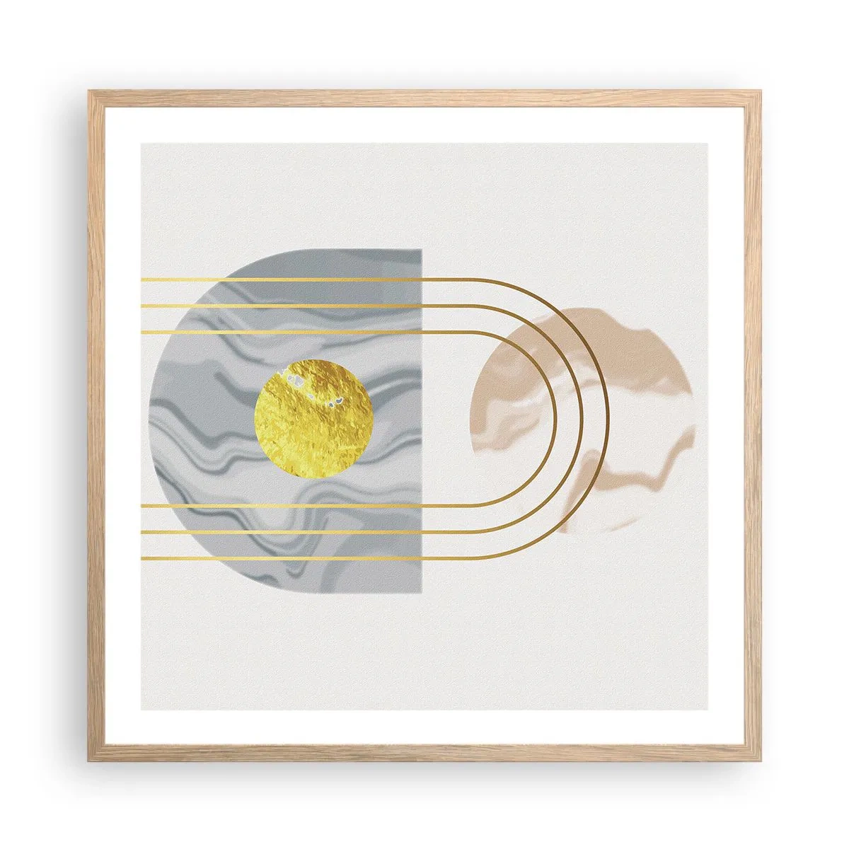 Póster en marco roble claro - Brillo y resplandor - 60x60 cm