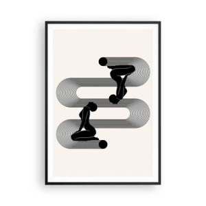 Póster en marco negro - Simetría sensual - 70x100 cm