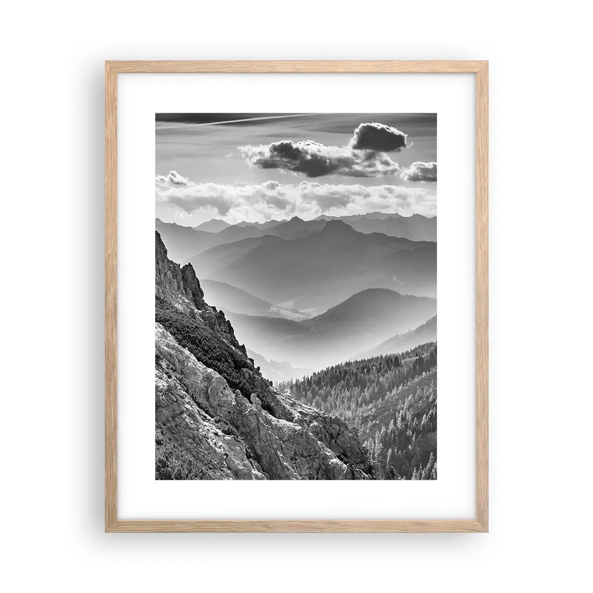 Póster en marco roble claro - Hasta el horizonte - 40x50 cm