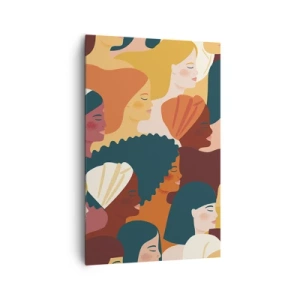 Cuadro sobre lienzo - Impresión de Imagen - Perfiles coloridos de mujeres en diversos estilos. - 80x120cm - La feminidad - Decoración de pared moderna para salón y dormitorio ARTTOR