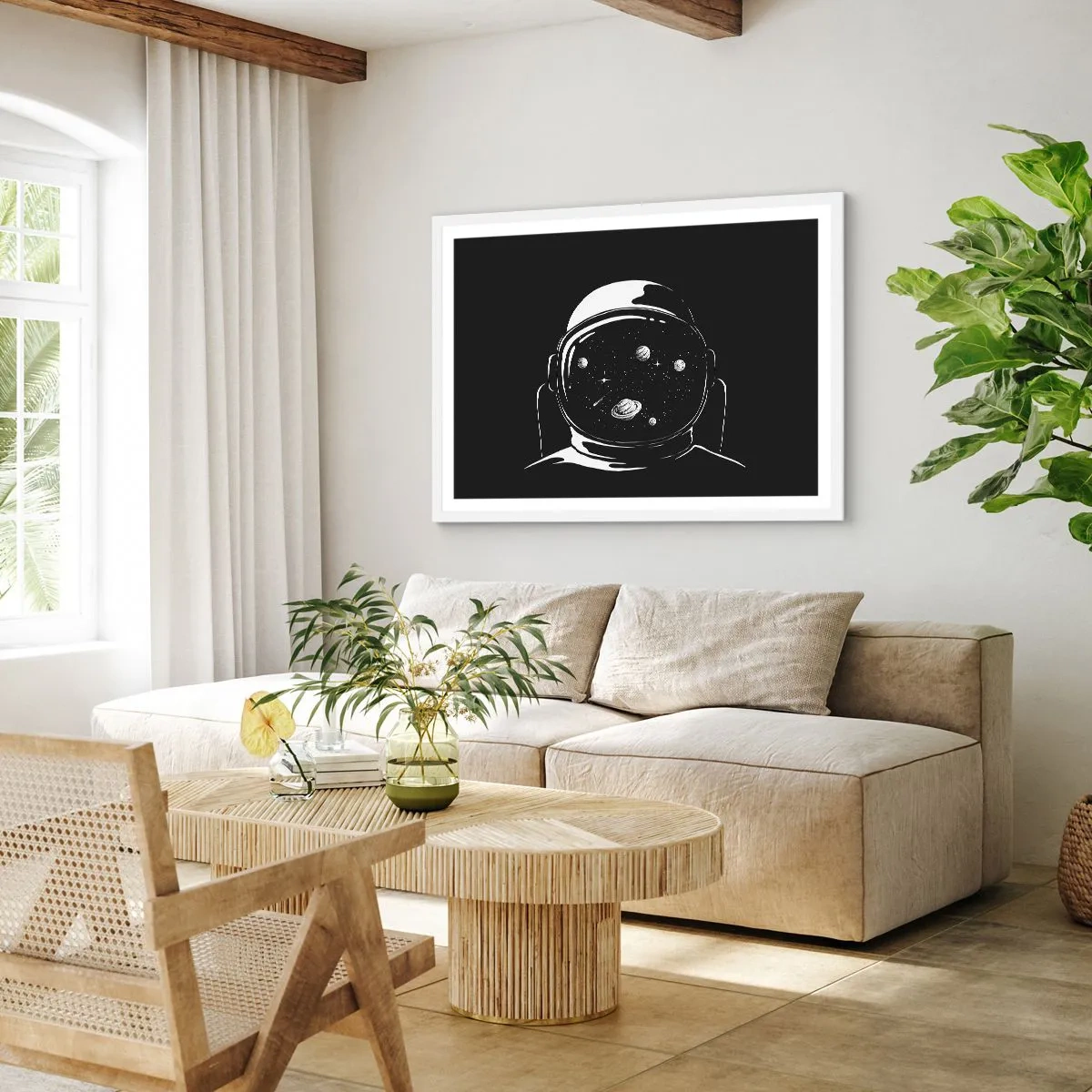 Póster en marco blanco - Bonita vista - 91x61 cm
