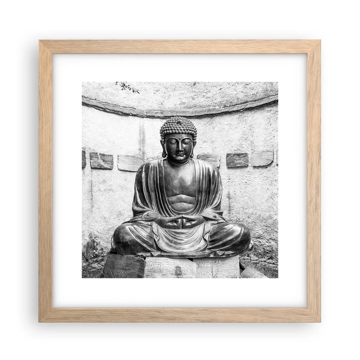 Póster en marco roble claro - En la fuente de la paz - 30x30 cm