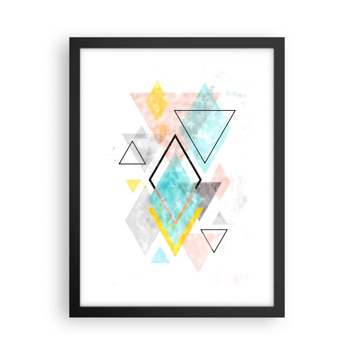 Póster en marco negro - Un juego geométrico - 30x40 cm