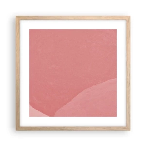 Póster en marco roble claro - Composición orgánica en rosa - 40x40 cm