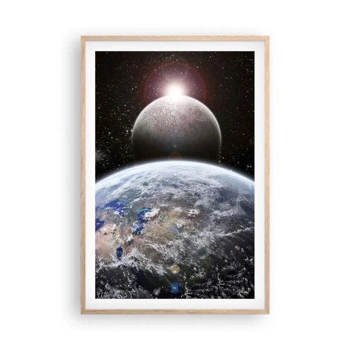 Póster en marco roble claro - Paisaje cósmico - amanecer - 61x91 cm