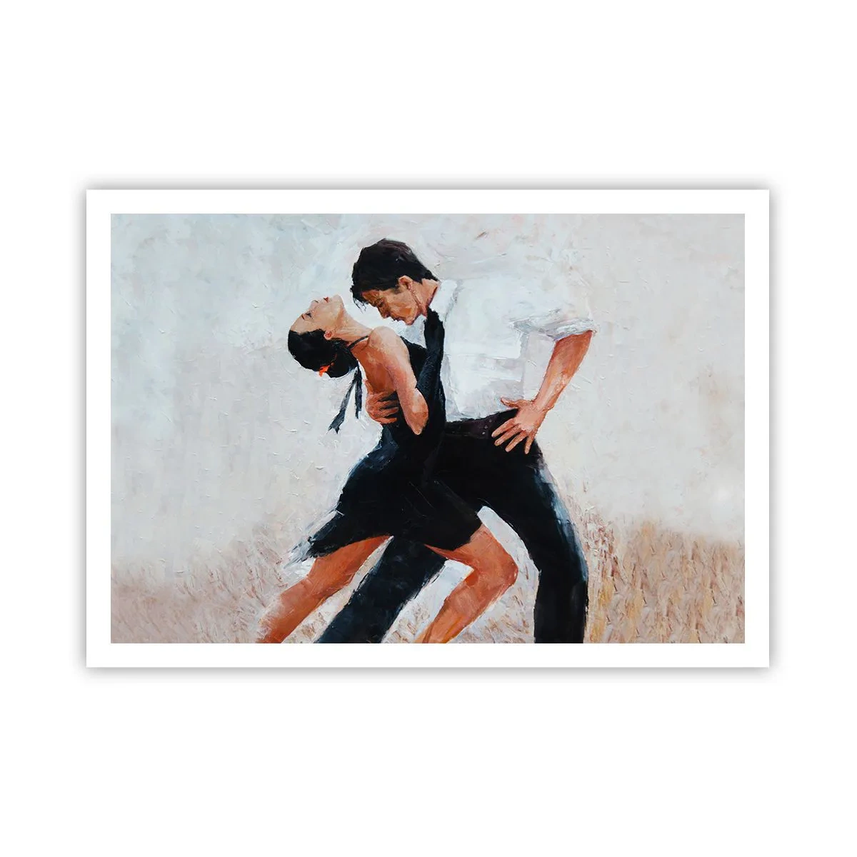 Póster - Una pareja bailando en una toma elegante y sensual. - 100x70cm - El tango de mis sueños - Decoración de pared moderna para salón y dormitorio ARTTOR