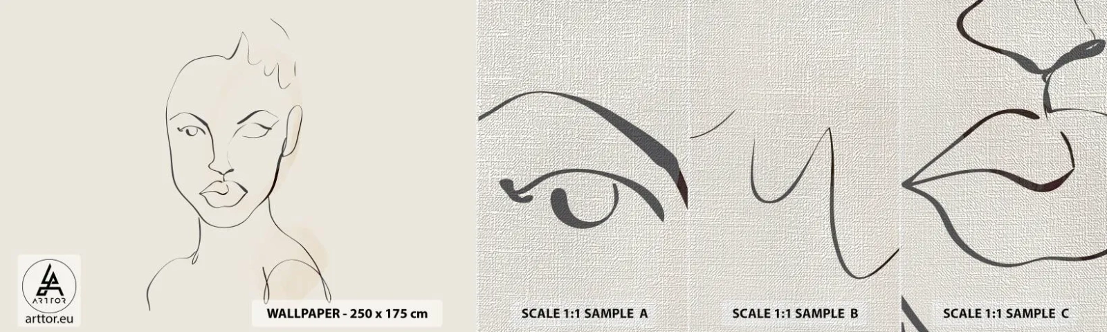 Muestra de fotomural Premium Canvas - Un esbozo de sensualidad - Mujer, Gráficos, Pedazo - 100x30 cm