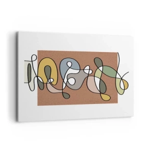 Cuadro sobre lienzo - Impresión de Imagen - Abstracción colorida con manchas y líneas. - 120x80cm - Una abstracción por la que vale la pena sonreír - Decoración de pared moderna para salón y dormitorio ARTTOR