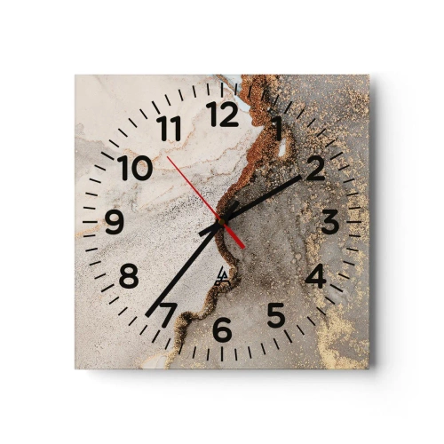 Reloj de pared - Reloj de vidrio - En la frontera de los colores - 40x40 cm
