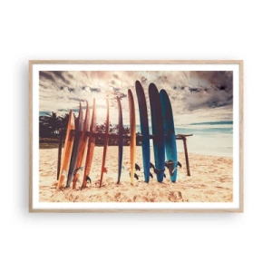 Póster en marco roble claro - Buenas noches, hasta mañana - 100x70 cm