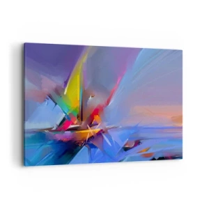 Cuadro sobre lienzo - Impresión de Imagen - Composición abstracta con colores intensos. - 120x80cm - Como un pájaro - Decoración de pared moderna para salón y dormitorio ARTTOR