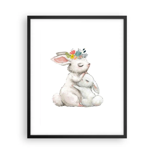 Póster en marco negro - En ningún lugar mejor que con mamá - 40x50 cm