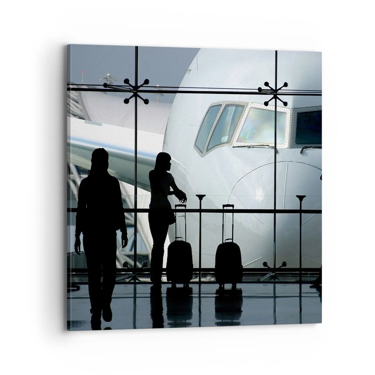 Cuadro sobre lienzo - Impresión de Imagen - Vis a vis en el aeropuerto - 70x70 cm