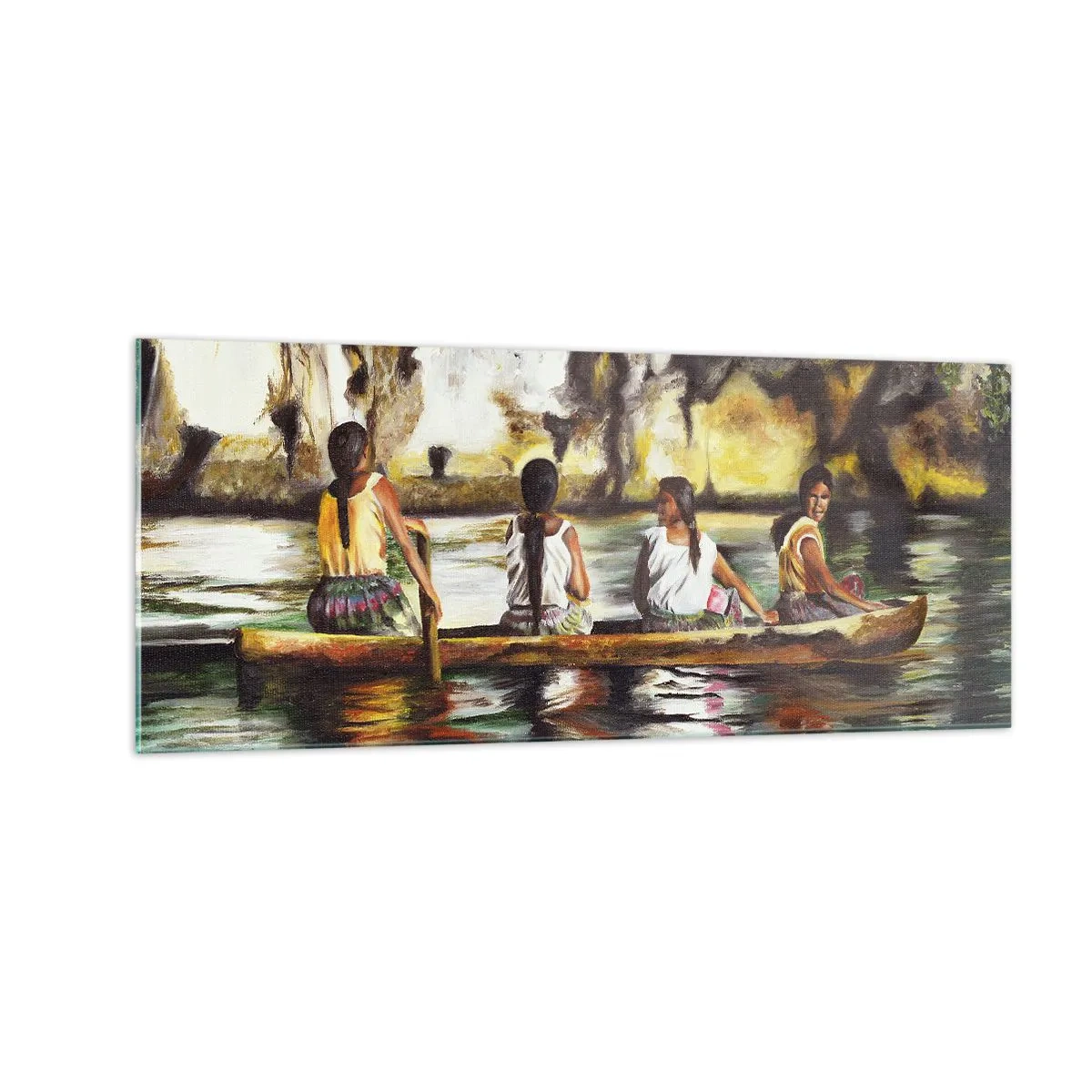 Cuadro sobre vidrio - Impresiones sobre Vidrio - En un paraíso polinesio - 100x40 cm