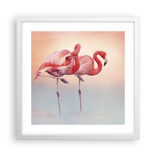 Póster en marco blanco - Elegancia bajo el sol de poniente - 40x40 cm