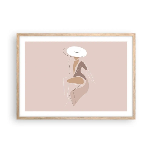 Póster en marco roble claro - Una auténtica dama - 70x50 cm