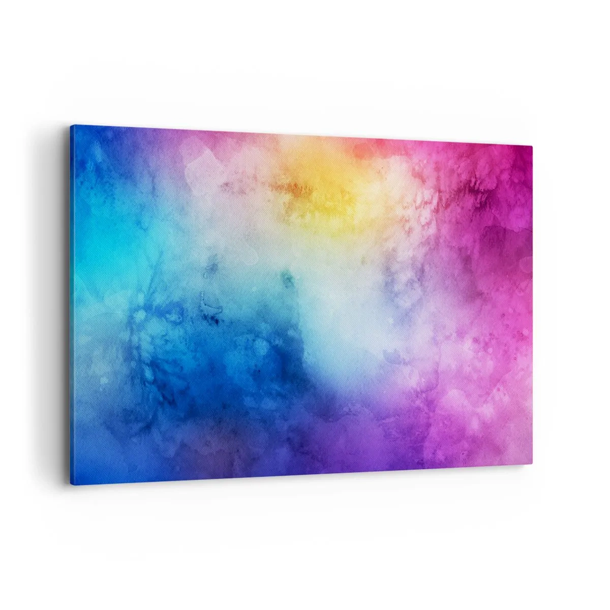 Cuadro sobre lienzo - Impresión de Imagen - Una composición abstracta en tonos pastel de rosa y azul. - 120x80cm - Casi en el séptimo cielo - Decoración de pared moderna para salón y dormitorio ARTTOR