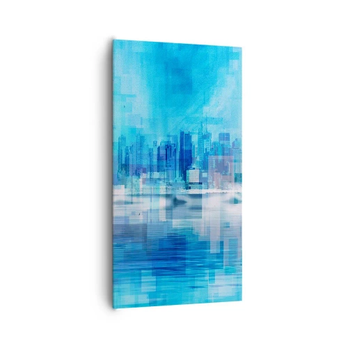 Cuadro sobre lienzo - Impresión de Imagen - La urbe azul - 65x120 cm