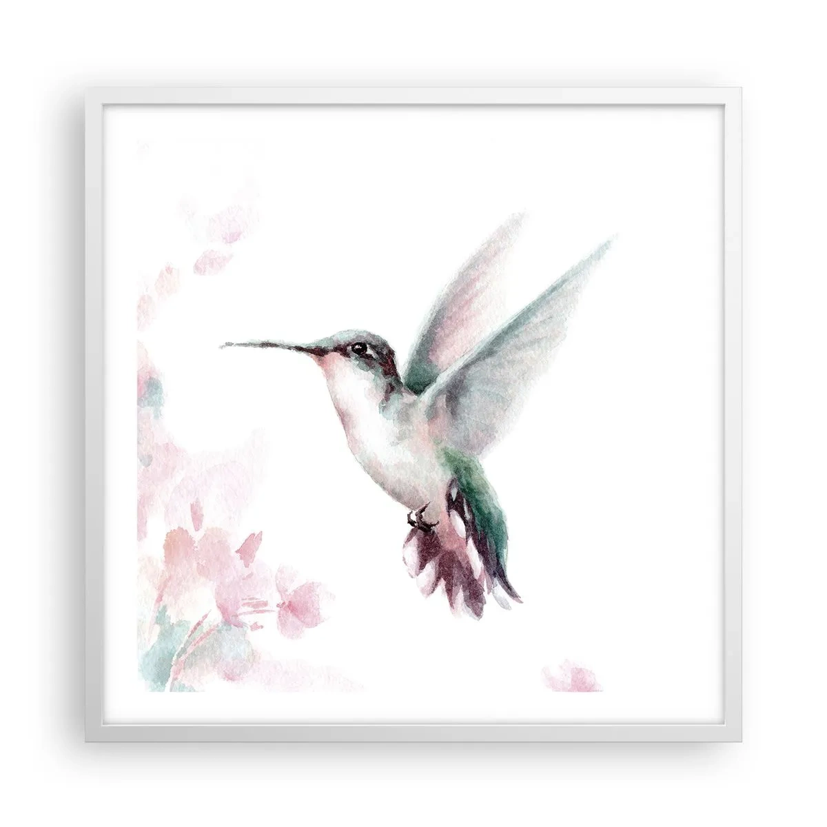 Póster en marco blanco - Plasmando el aleteo - 60x60 cm