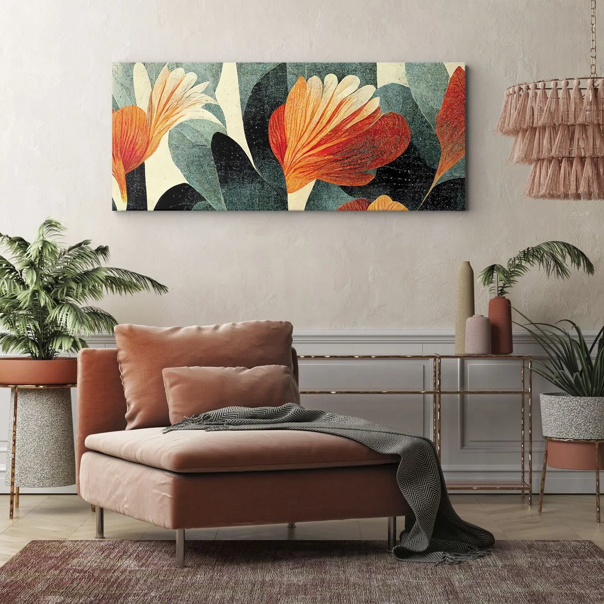 Cuadro sobre lienzo - Impresión de Imagen - El calor del trópico y el frescor del verdor - 100x40 cm