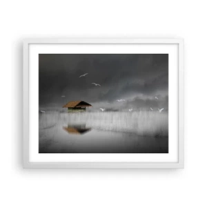 Póster en marco blanco - Resguardo de la lluvia - 50x40 cm