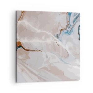 Cuadro sobre lienzo - Impresión de Imagen - El azul serpentea por el blanco - 60x60 cm