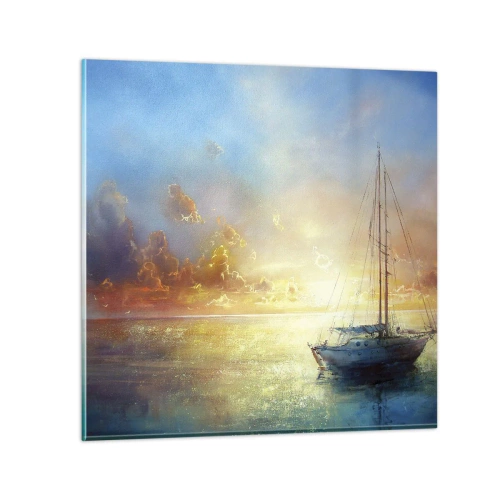 Cuadro sobre vidrio - Impresiones sobre Vidrio - En una bahía dorada - 60x60 cm