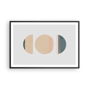 Póster en marco negro - Círculo tras círculo - 91x61 cm