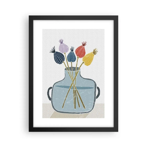 Póster en marco negro - Como una semilla de amapola - 30x40 cm