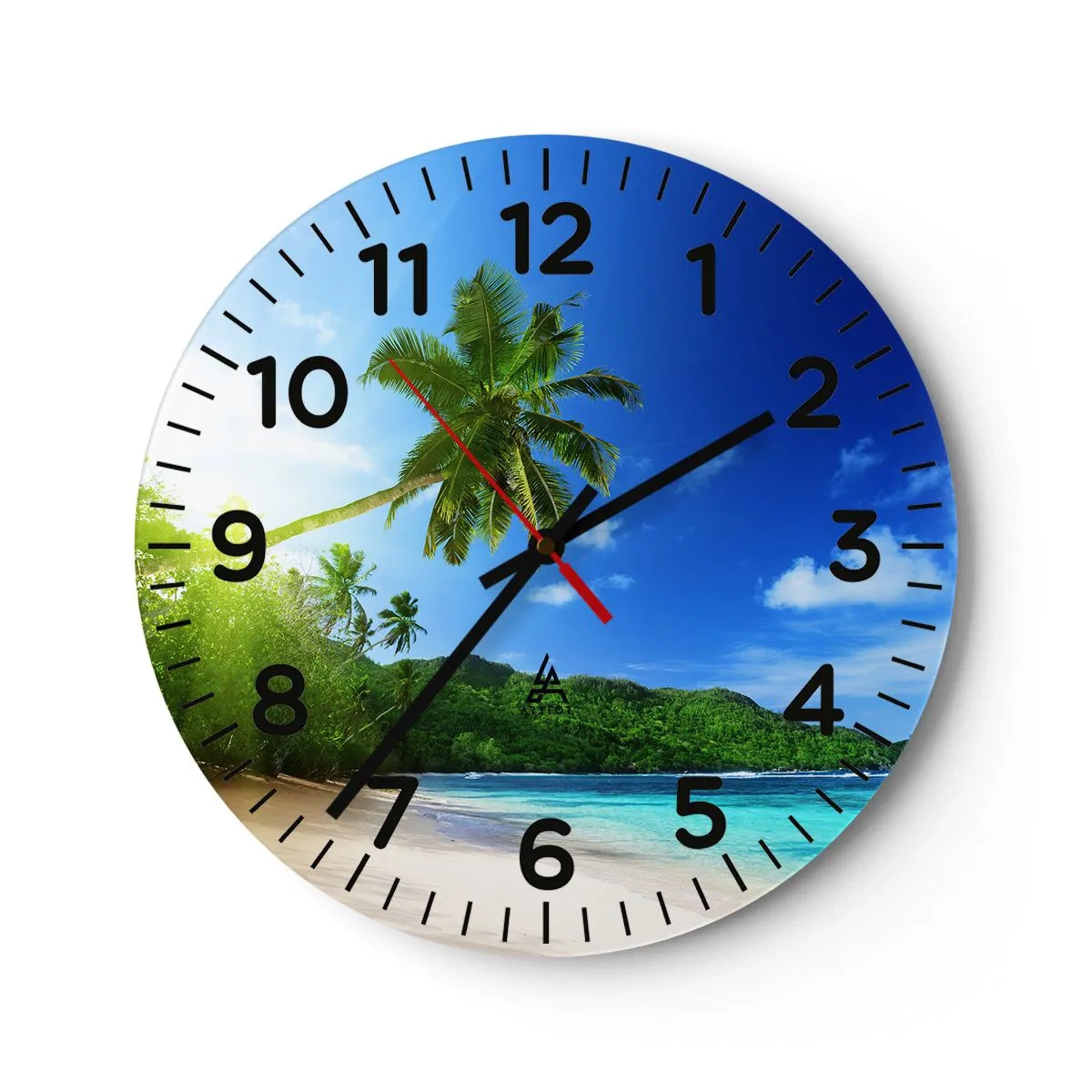 Reloj de pared - Reloj de vidrio - Un suave toque tropical - 30x30 cm