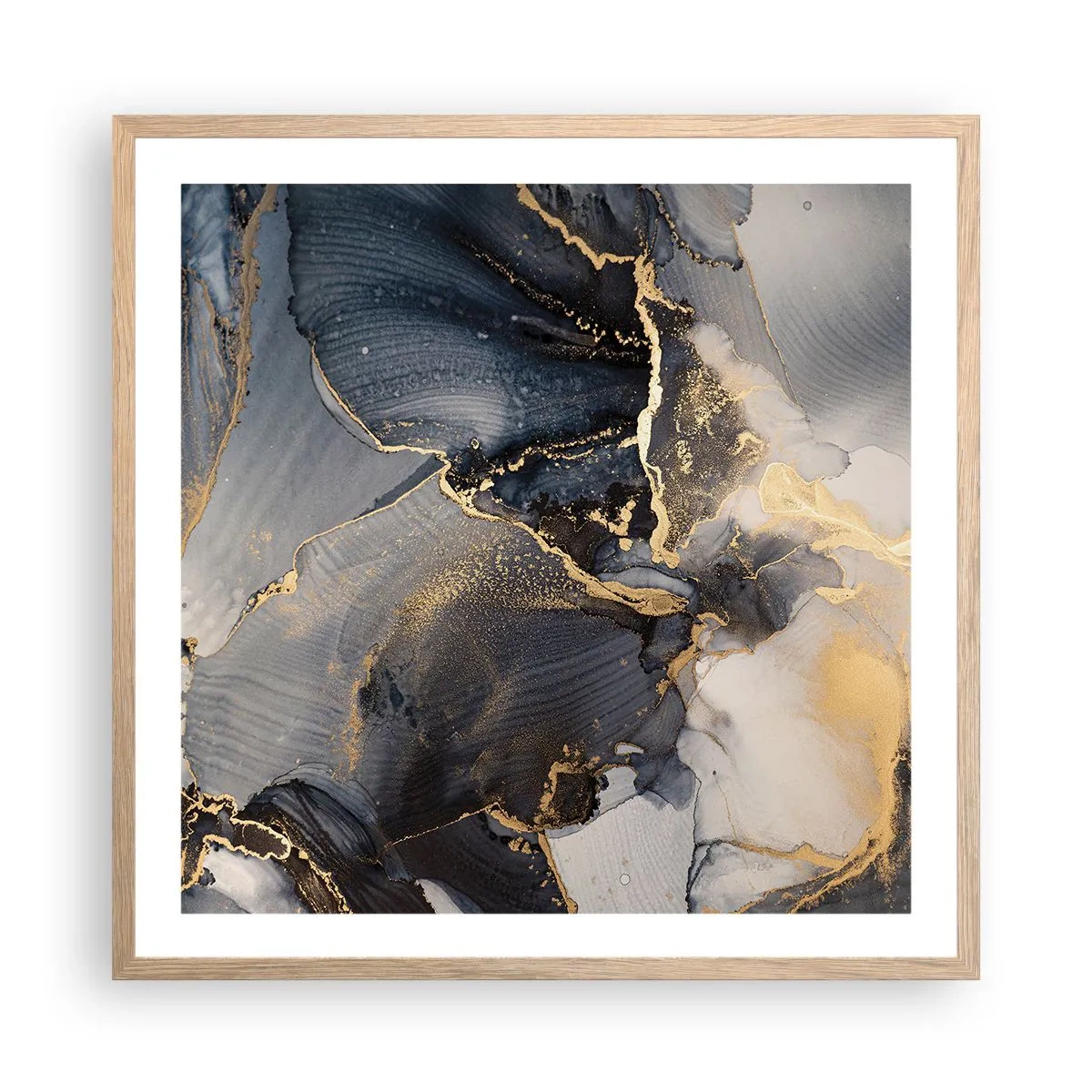 Póster en marco roble claro - La vida de una piedra - 60x60 cm