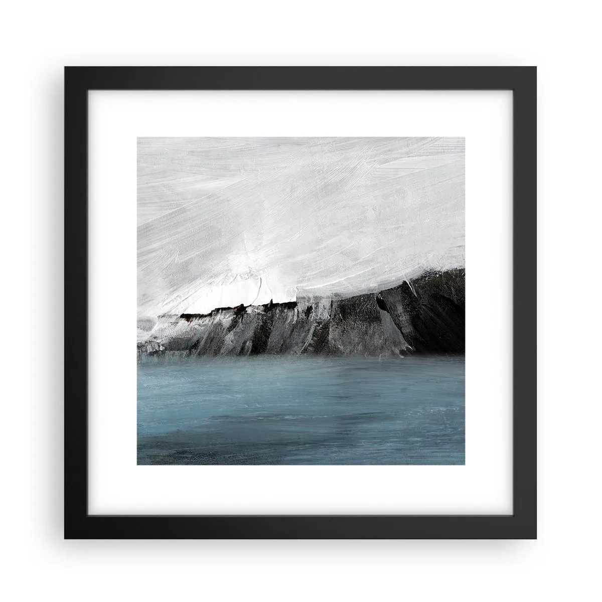 Póster en marco negro - Agua - tierra: un choque de elementos - 30x30 cm