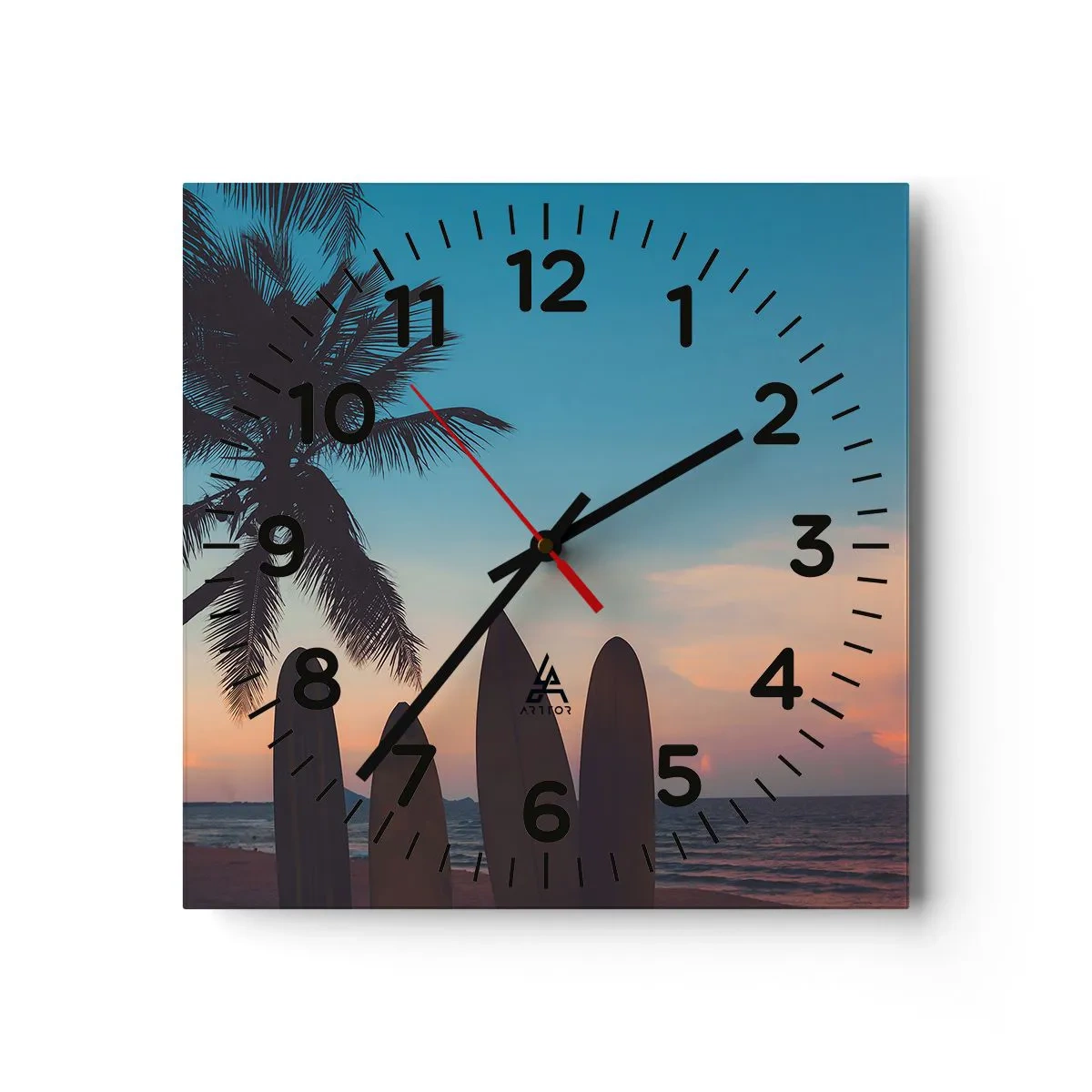 Reloj de pared - Reloj de vidrio - Mañana también disfrutaremos - 30x30 cm