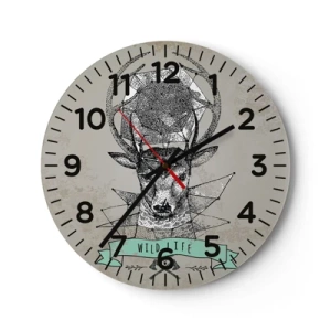 Reloj de pared - Reloj de vidrio - Visión de San Huberto - 30x30 cm