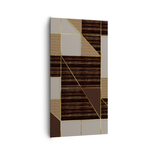 Cuadro sobre lienzo - Impresión de Imagen - Un mosaico de marrones y dorados - 65x120 cm