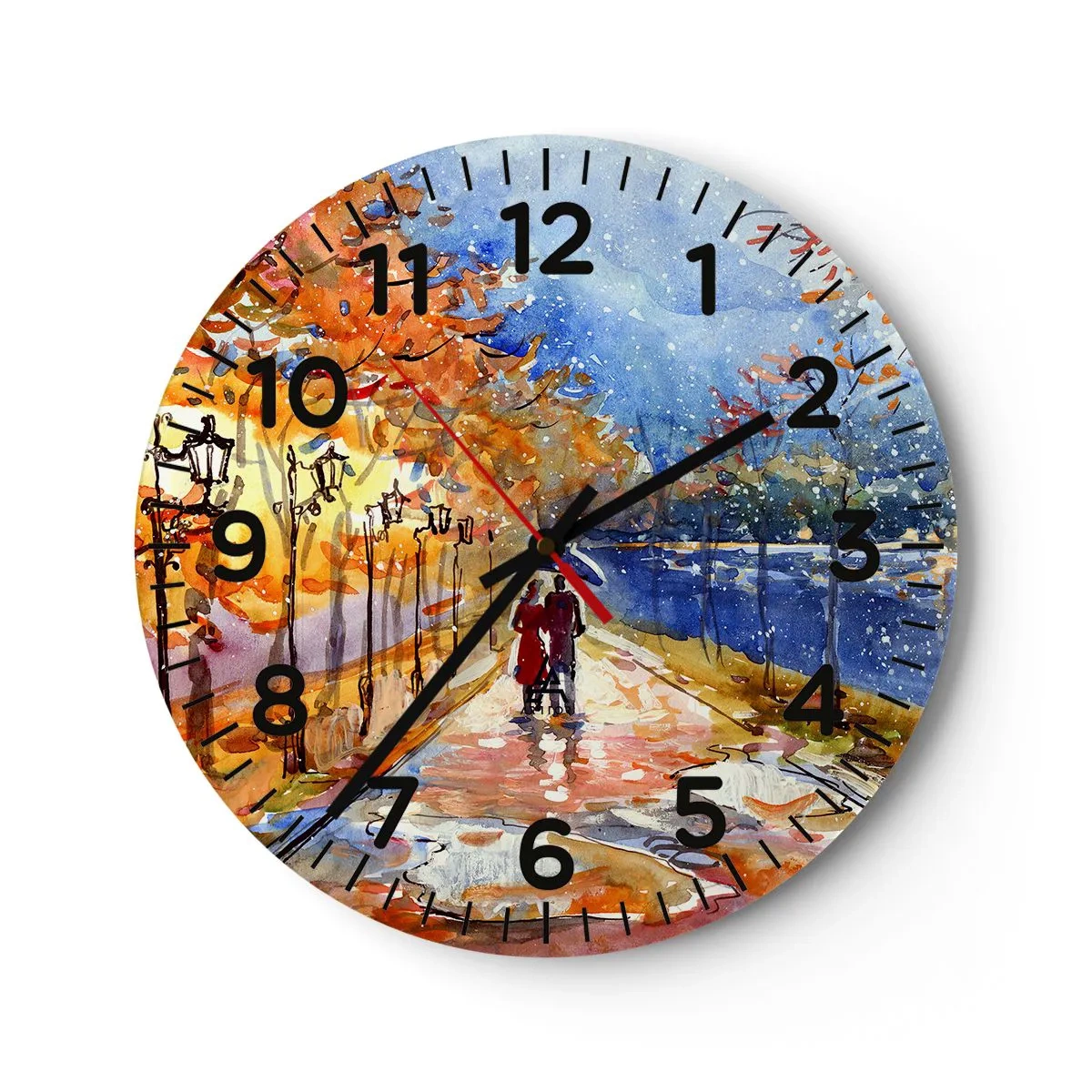 Reloj de pared - Reloj de vidrio - Juntos hasta el límite del tiempo - 40x40 cm