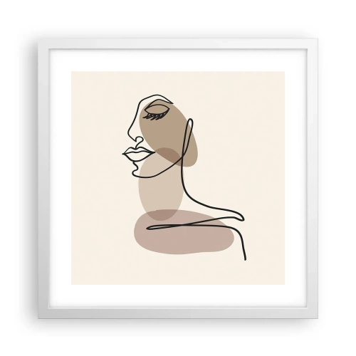 Póster en marco blanco - Escucharse a sí misma - 40x40 cm