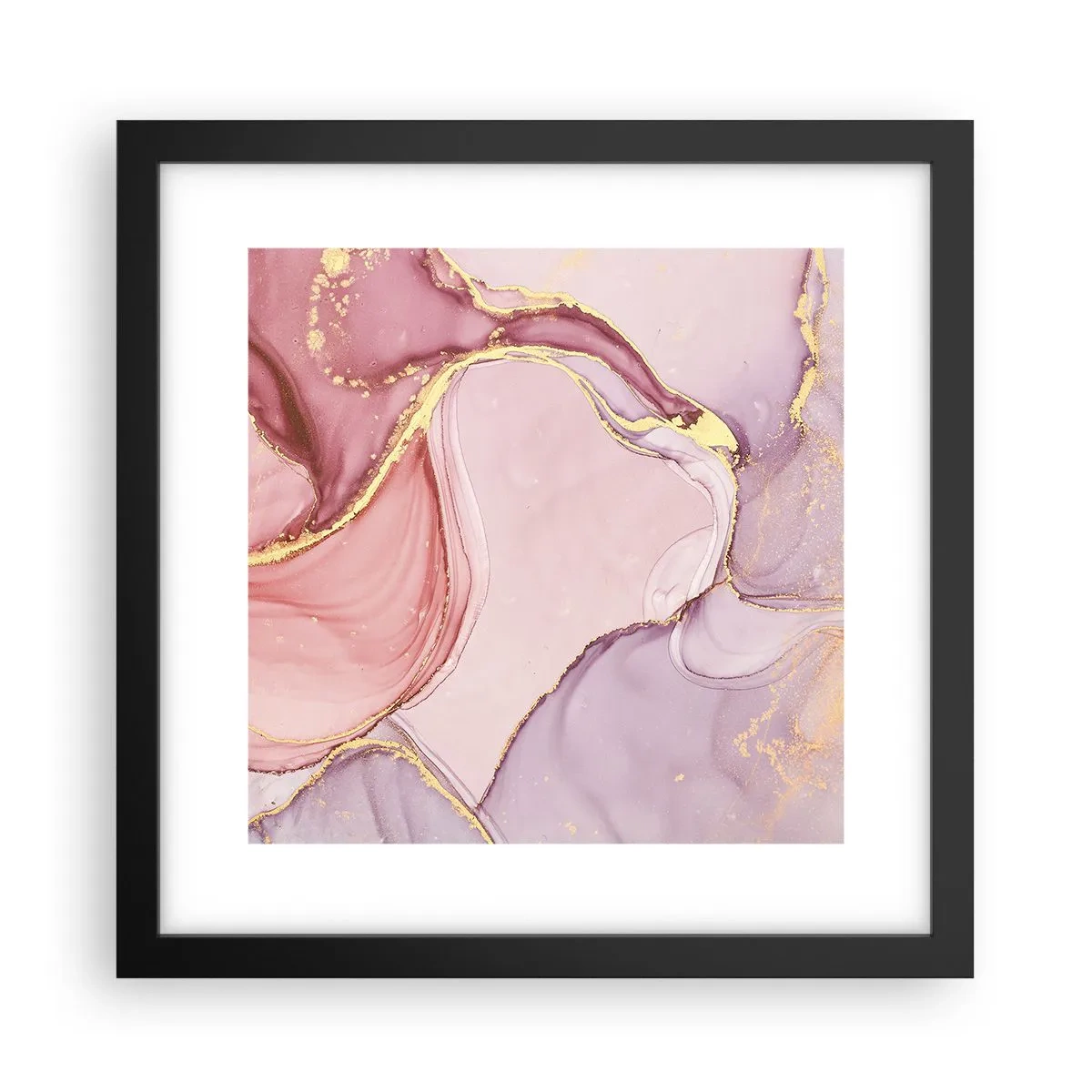 Póster en marco negro - Caricia de colores - 30x30 cm