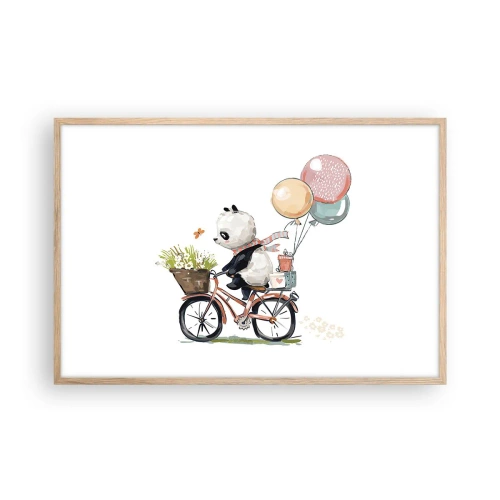 Póster en marco roble claro - Un día feliz - 91x61 cm