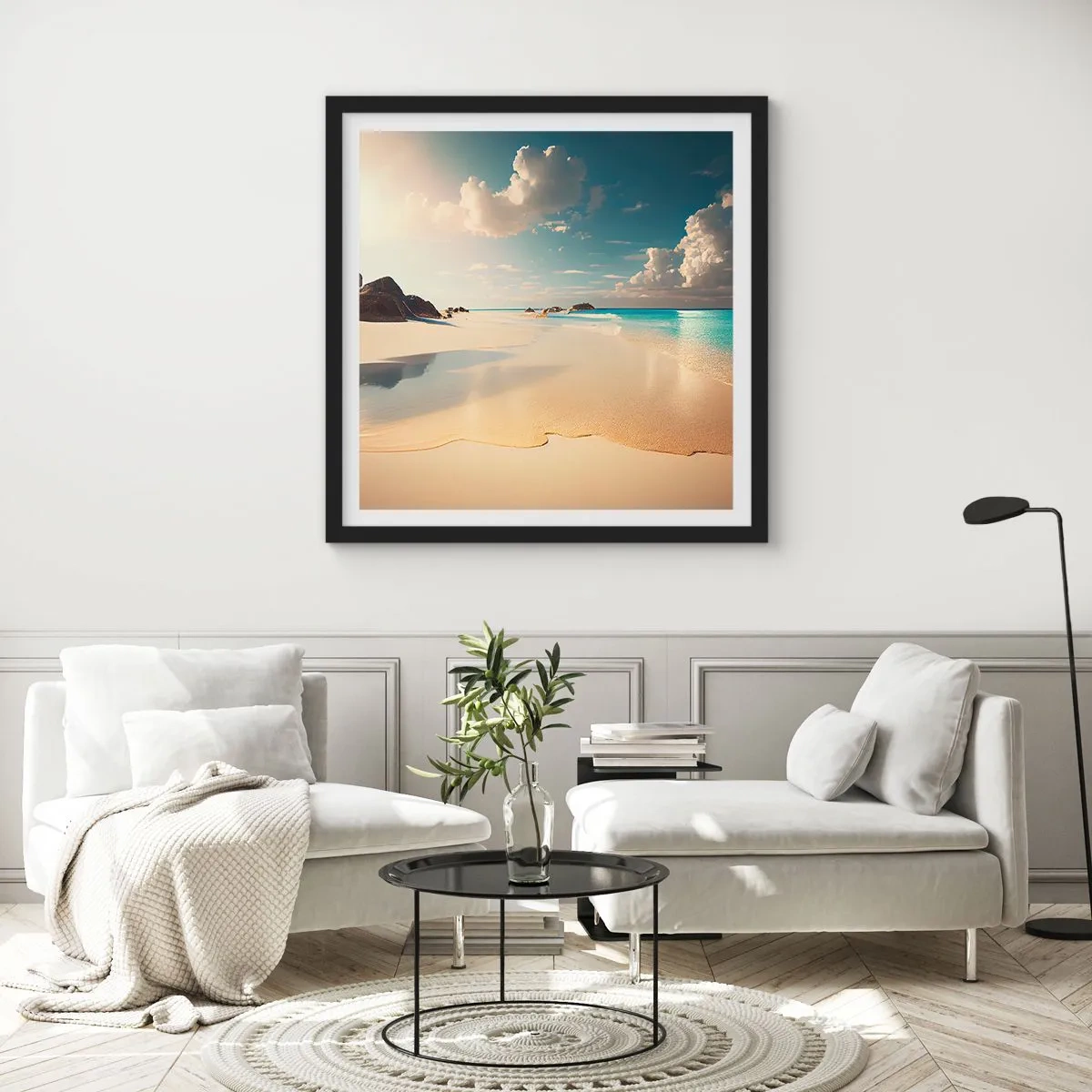 Póster en marco negro - Un día de ensueño - 40x40 cm