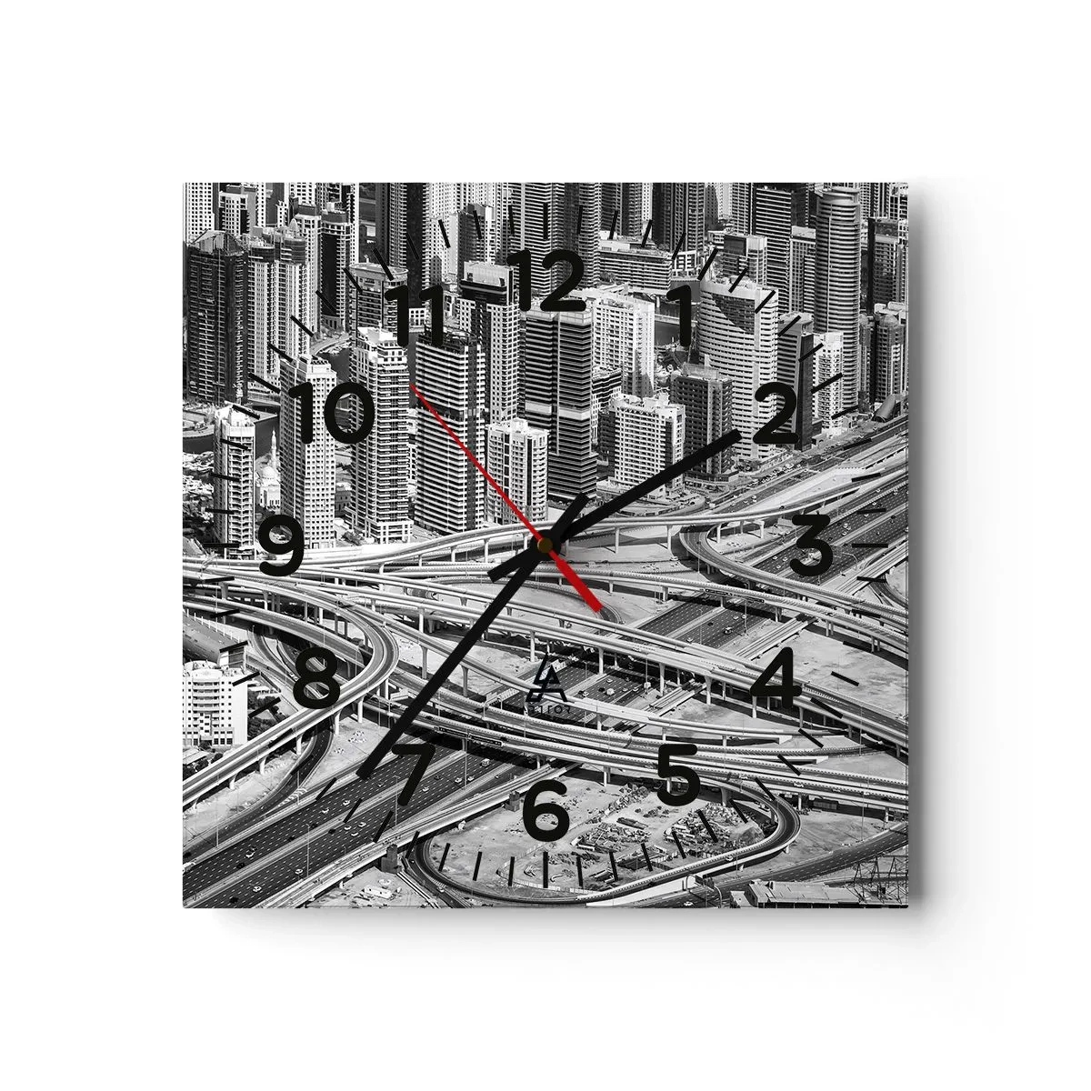 Reloj de pared - Reloj de vidrio - Dubái: la ciudad imposible - 40x40 cm