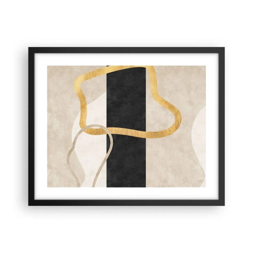 Póster en marco negro - Formas en bucle - 50x40 cm